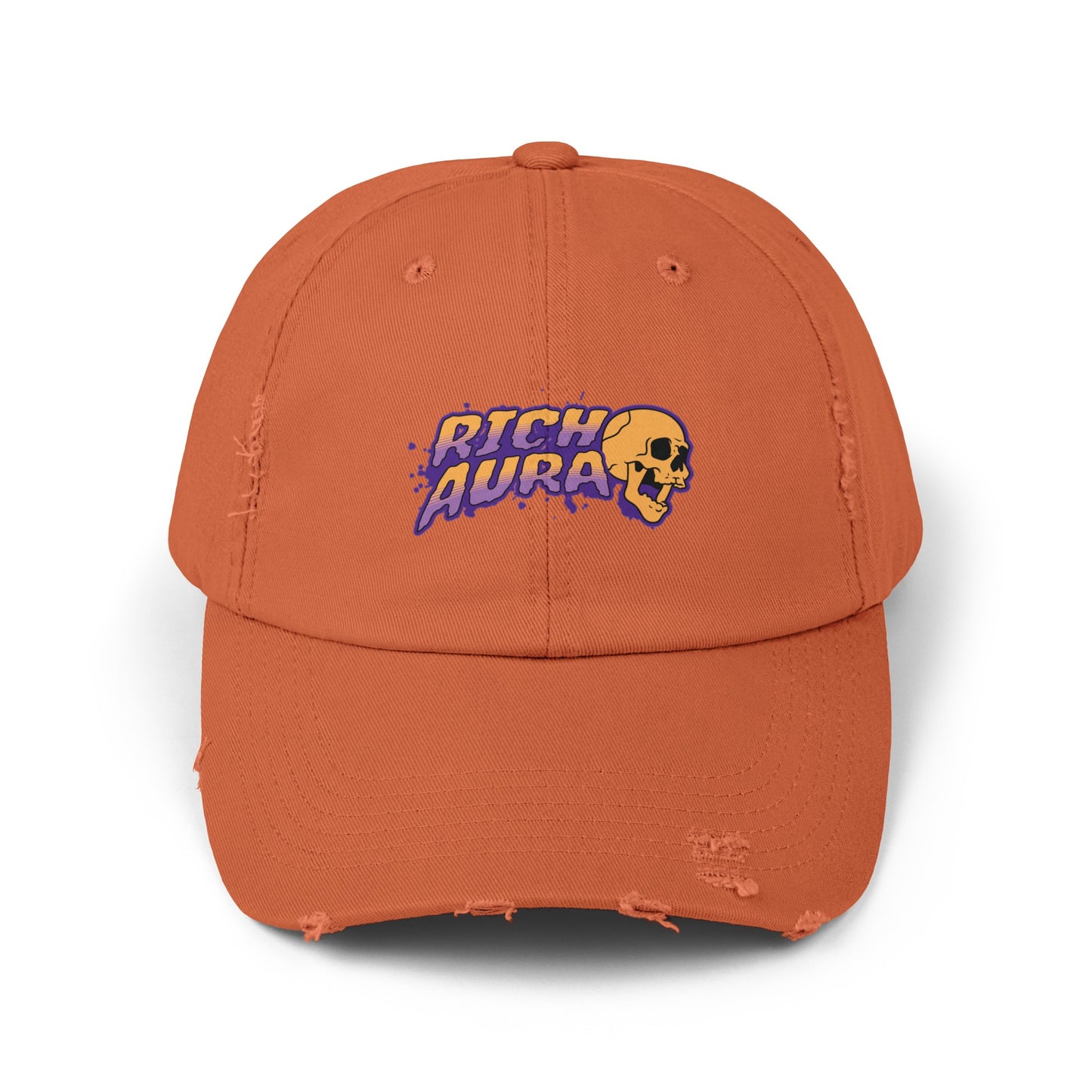 Rich Aura Skull Distressed Cap