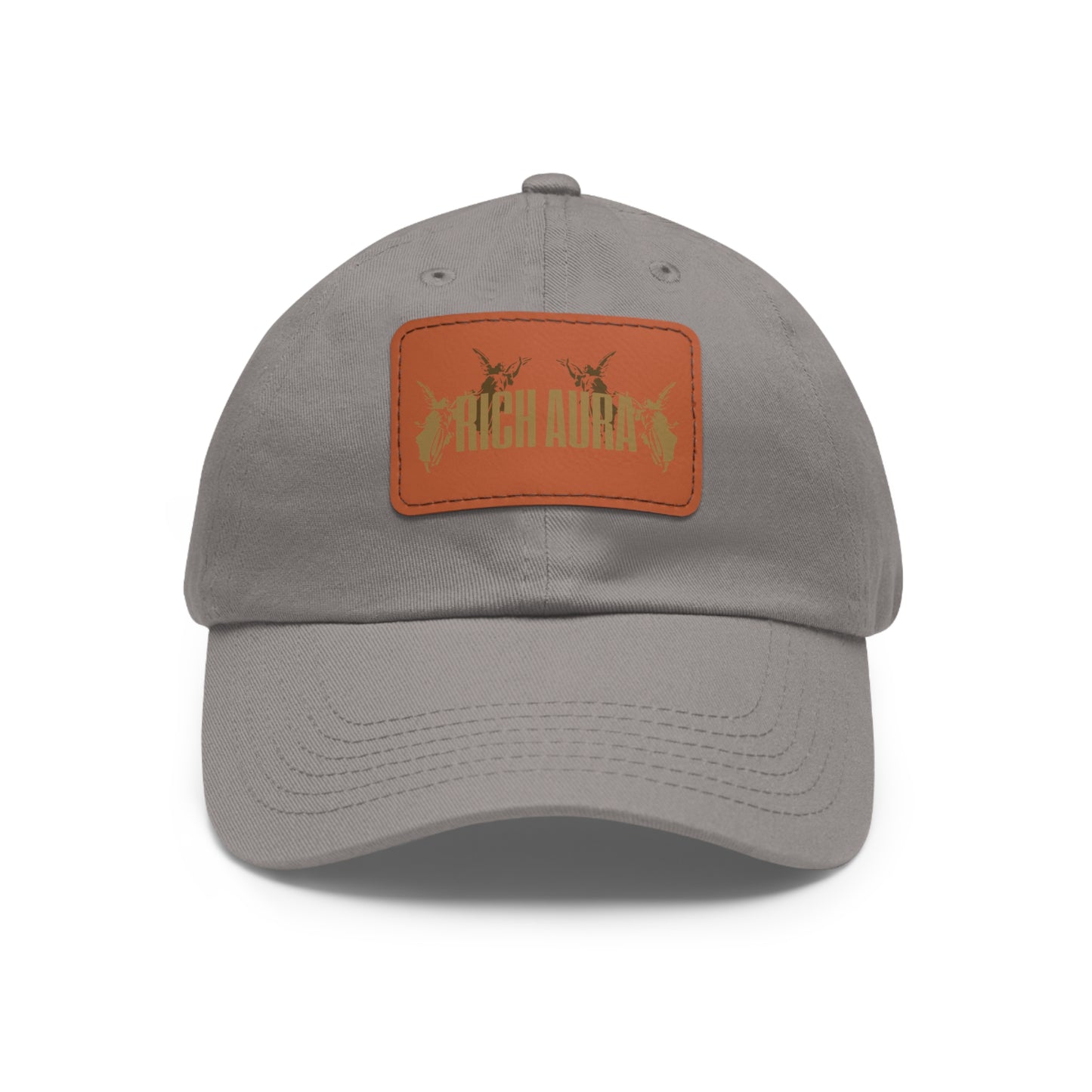 Rich Aura - Light v. Dark Dad Hat with Leather Patch (Rectangle)