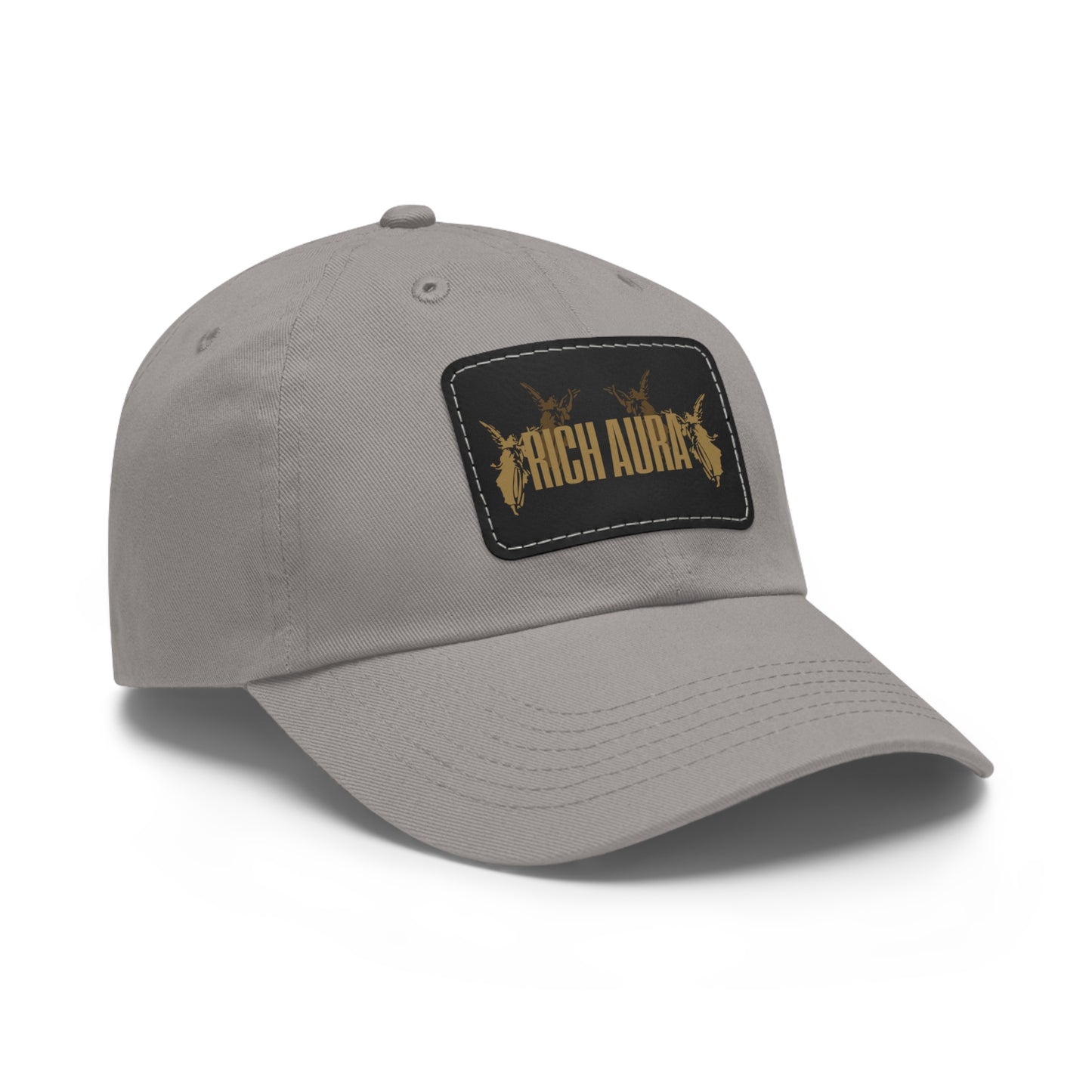 Rich Aura - Light v. Dark Dad Hat with Leather Patch (Rectangle)