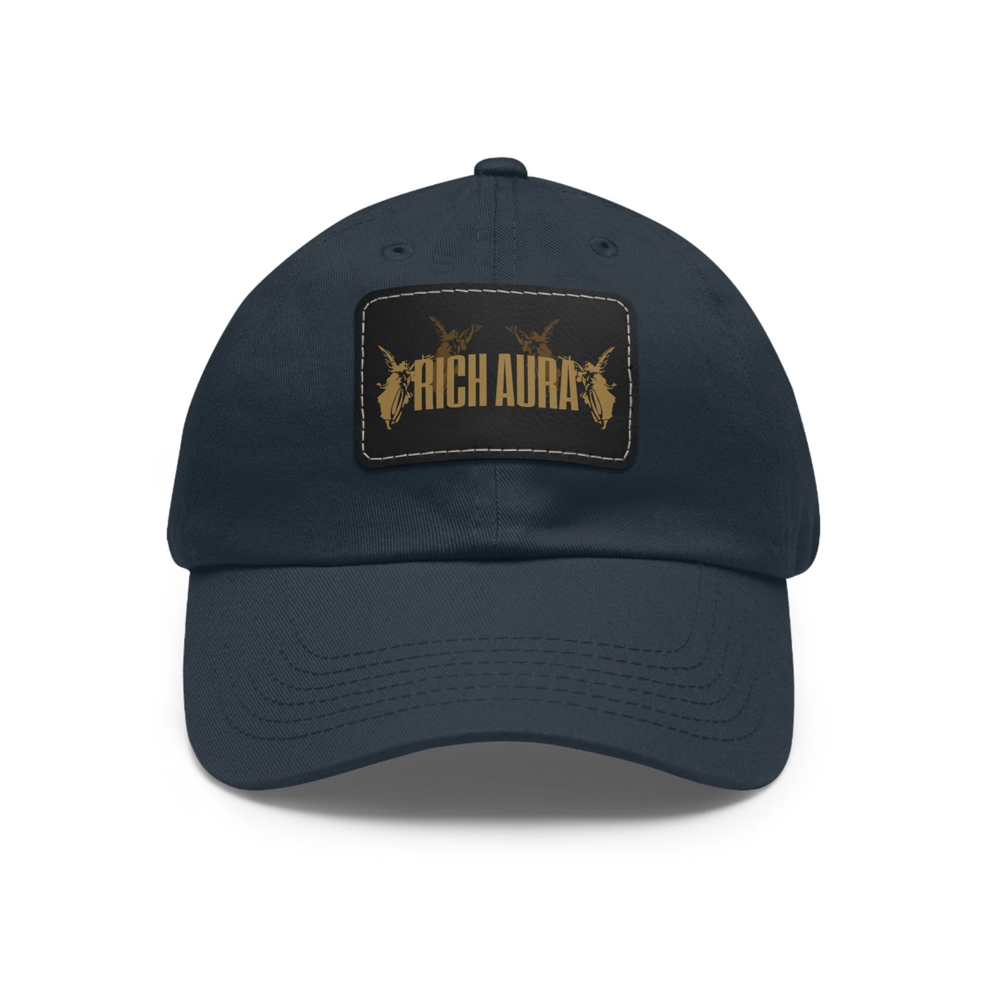 Rich Aura - Light v. Dark Dad Hat with Leather Patch (Rectangle)