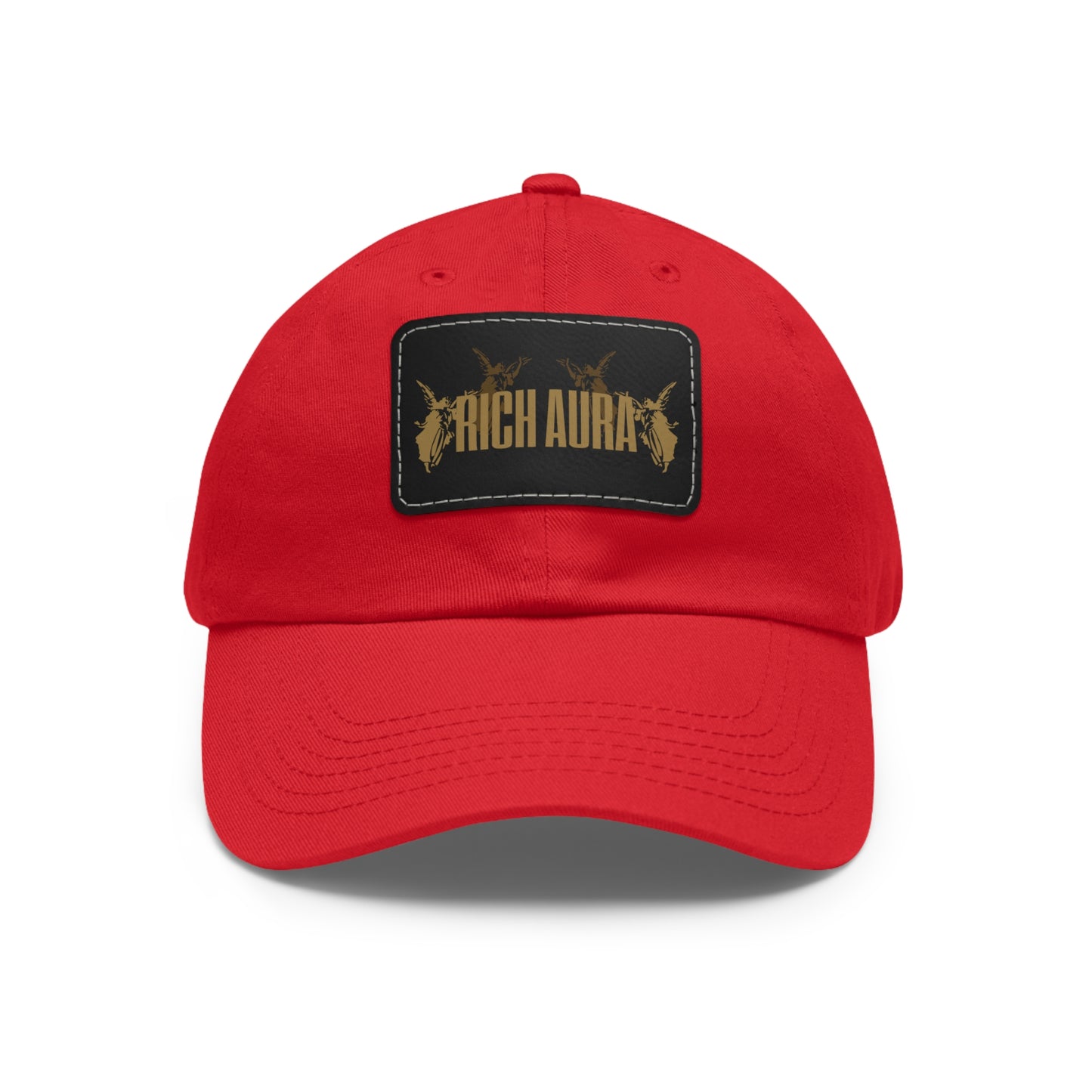 Rich Aura - Light v. Dark Dad Hat with Leather Patch (Rectangle)