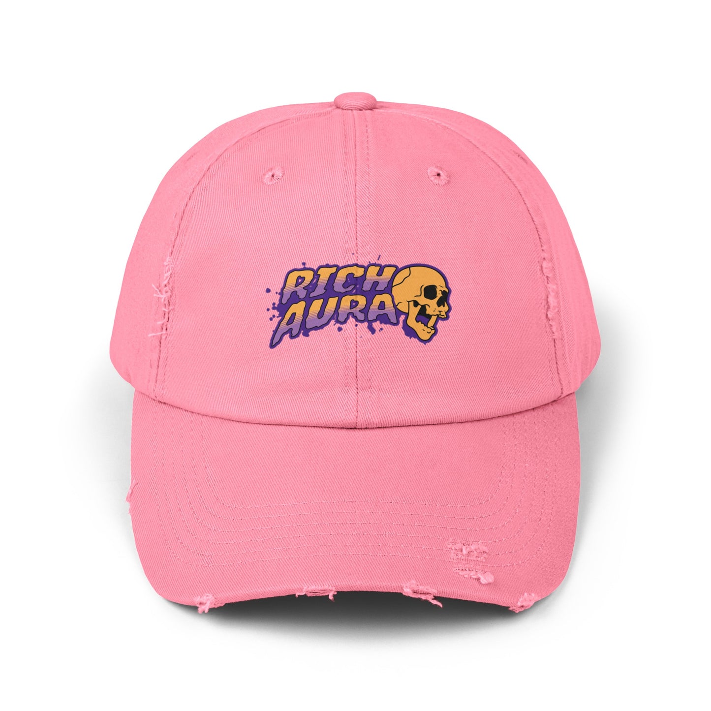 Rich Aura Skull Distressed Cap