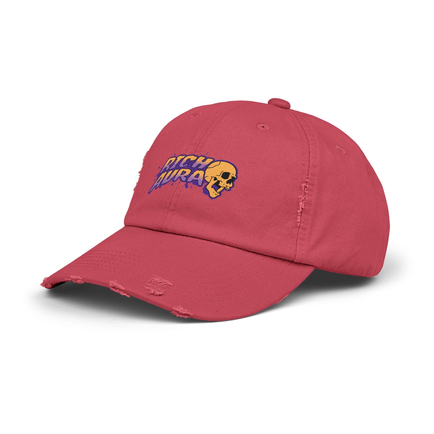 Rich Aura Skull Distressed Cap
