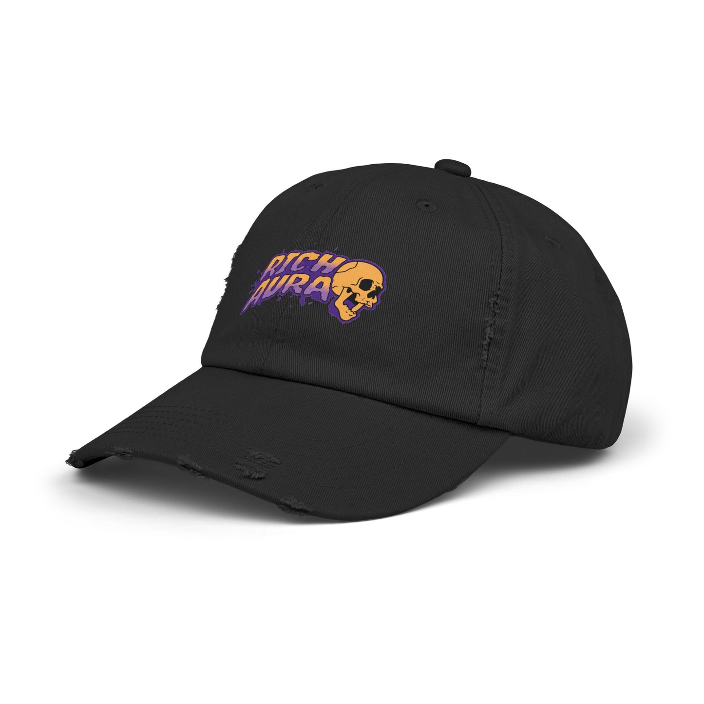 Rich Aura Skull Distressed Cap