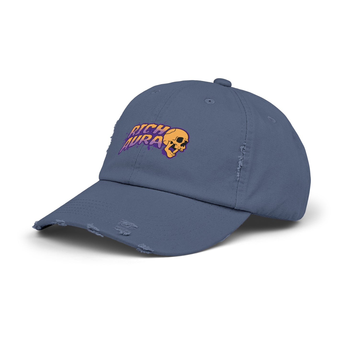 Rich Aura Skull Distressed Cap