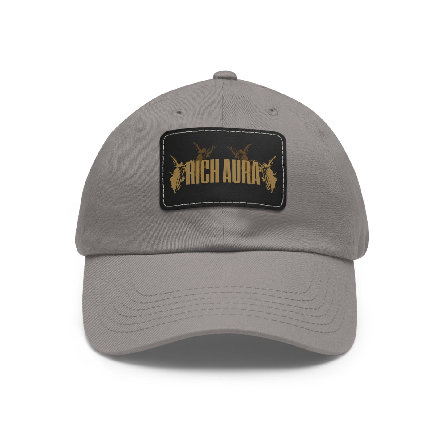 Rich Aura - Light v. Dark Dad Hat with Leather Patch (Rectangle)