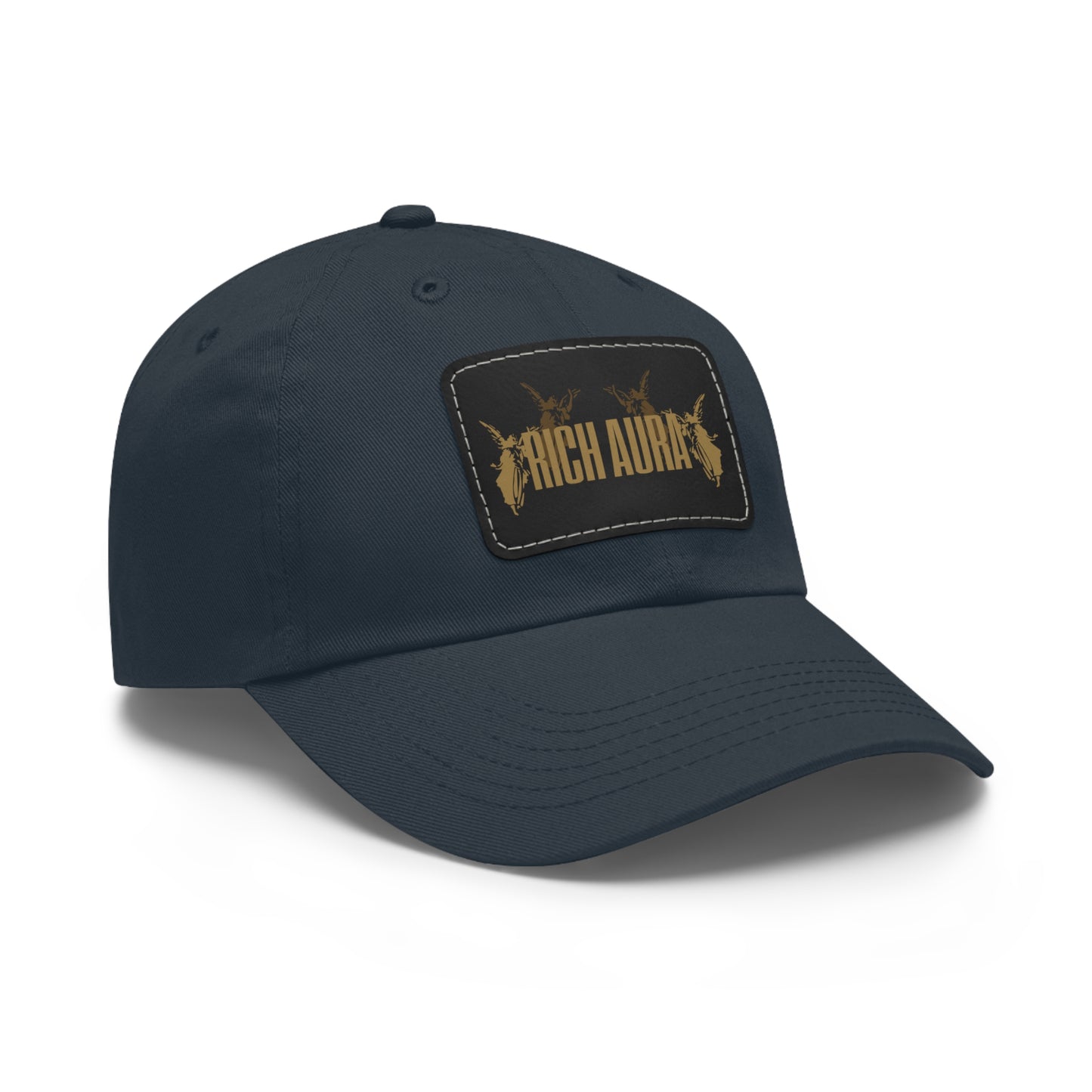 Rich Aura - Light v. Dark Dad Hat with Leather Patch (Rectangle)