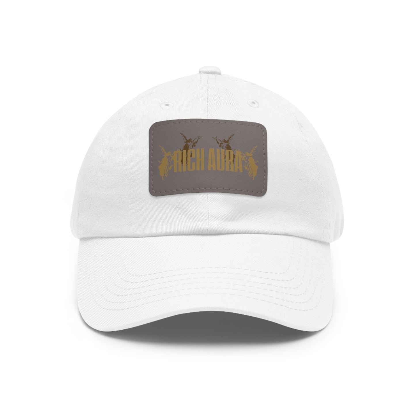 Rich Aura - Light v. Dark Dad Hat with Leather Patch (Rectangle)
