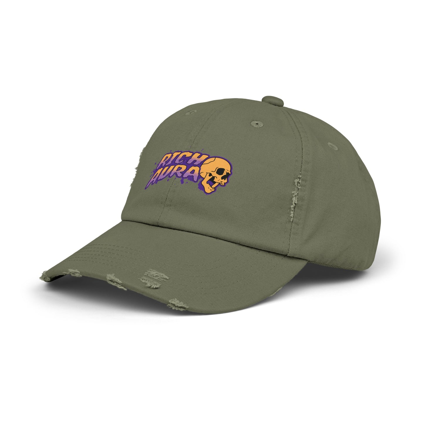 Rich Aura Skull Distressed Cap