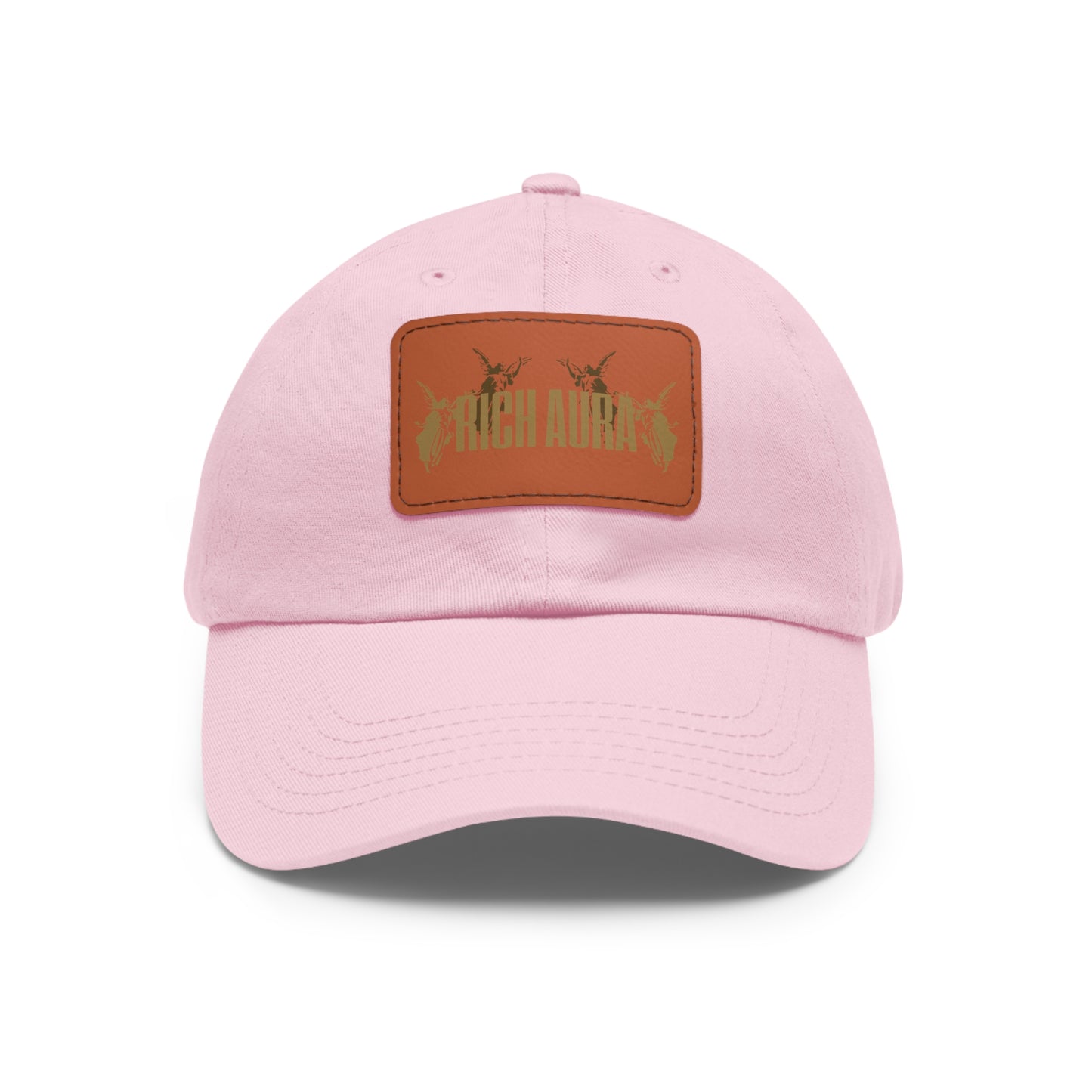 Rich Aura - Light v. Dark Dad Hat with Leather Patch (Rectangle)