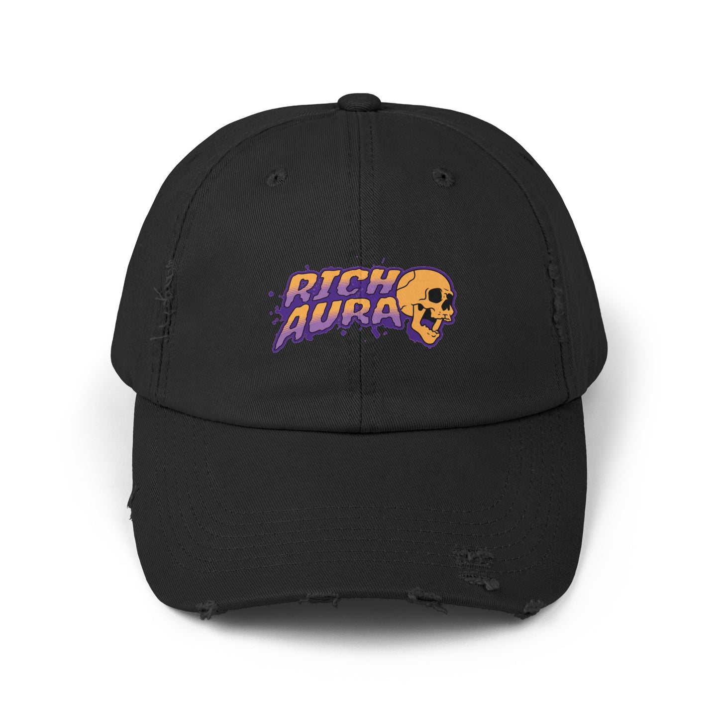 Rich Aura Skull Distressed Cap