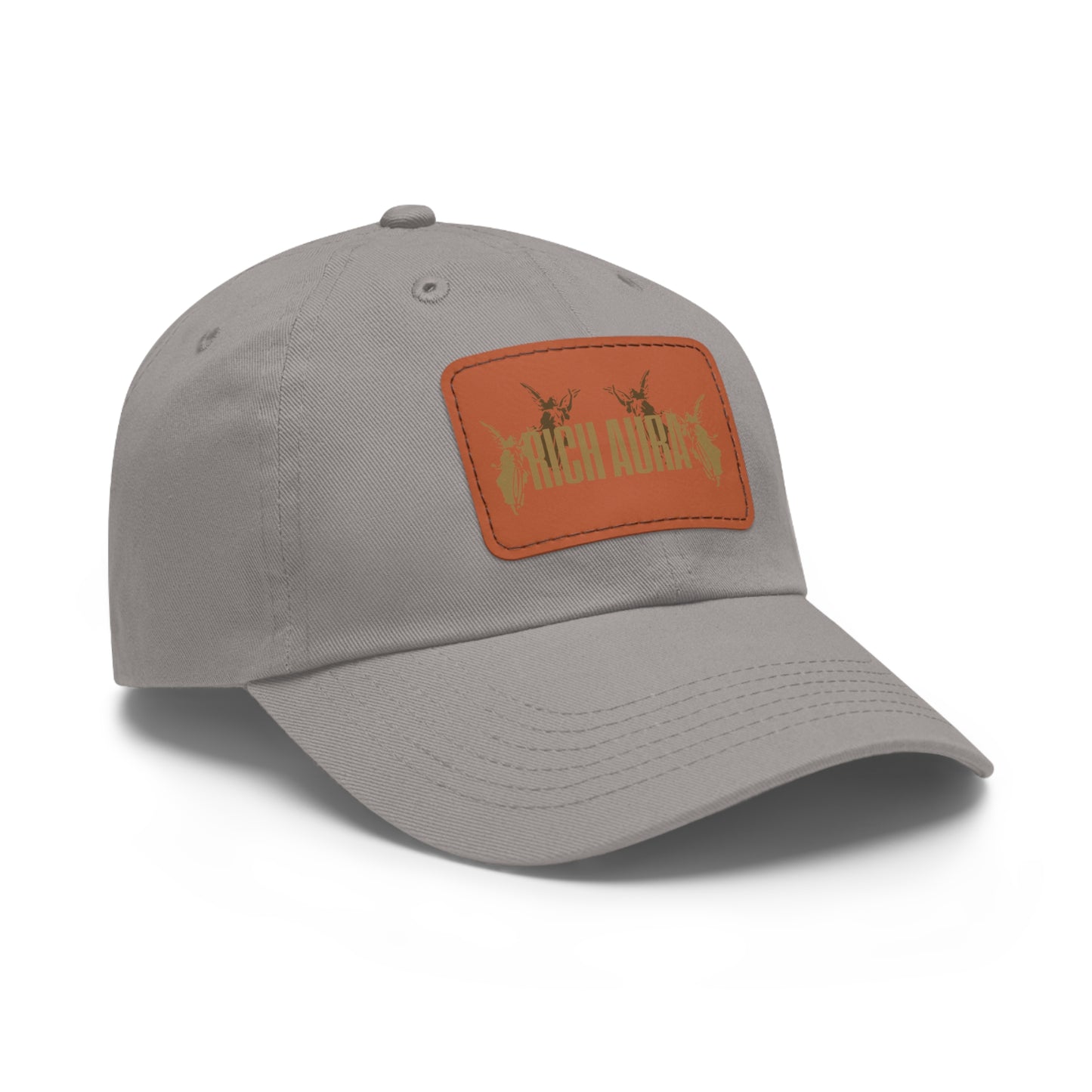 Rich Aura - Light v. Dark Dad Hat with Leather Patch (Rectangle)