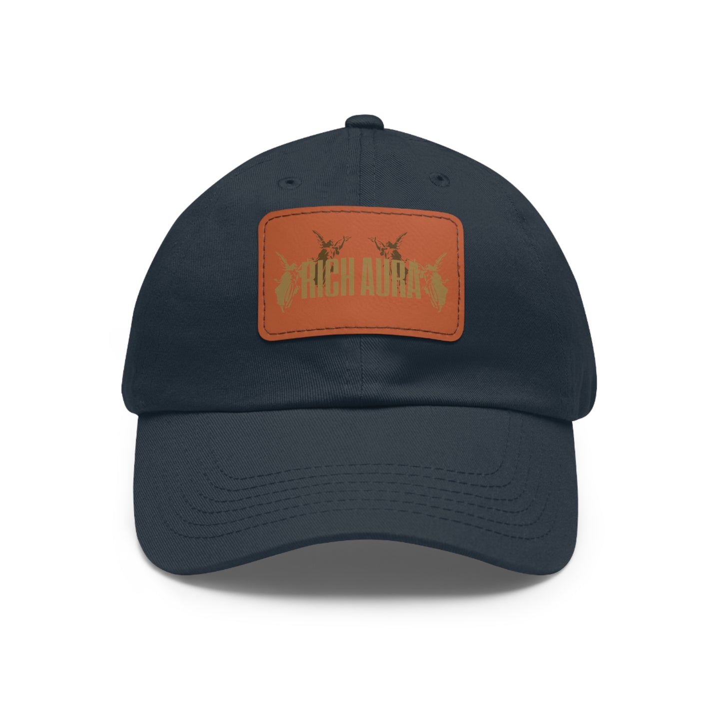 Rich Aura - Light v. Dark Dad Hat with Leather Patch (Rectangle)