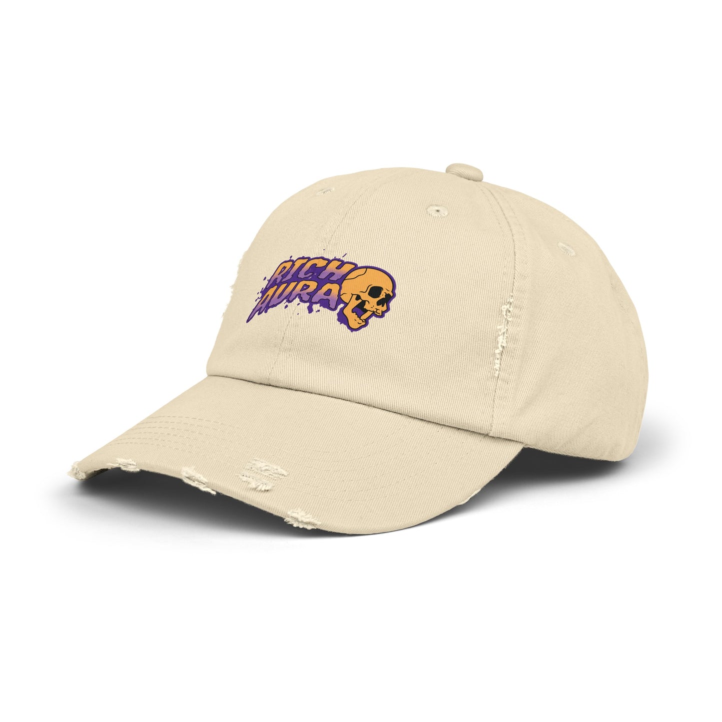 Rich Aura Skull Distressed Cap