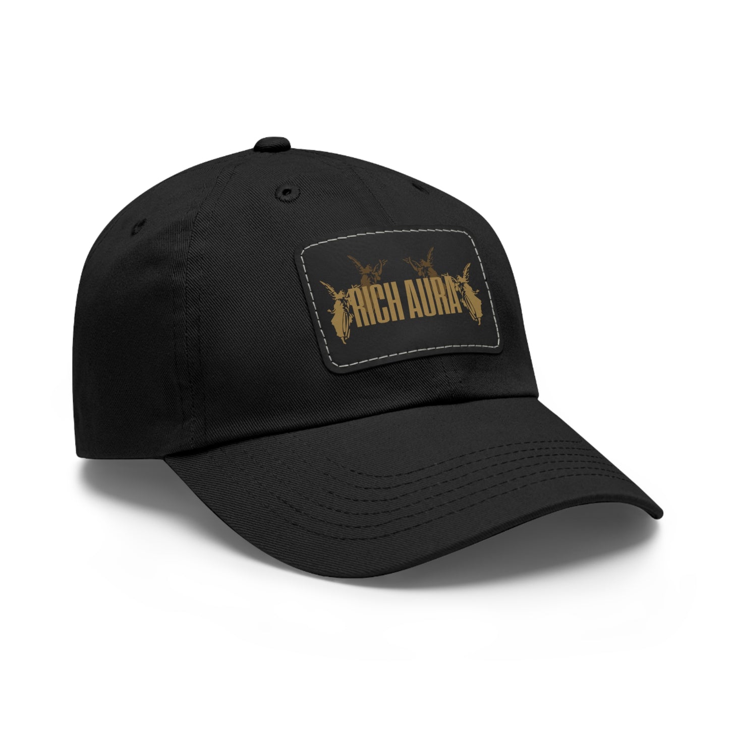 Rich Aura - Light v. Dark Dad Hat with Leather Patch (Rectangle)