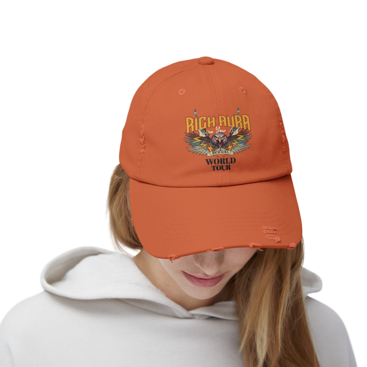 Rich Aura - World Tour Distressed Cap - Yellow