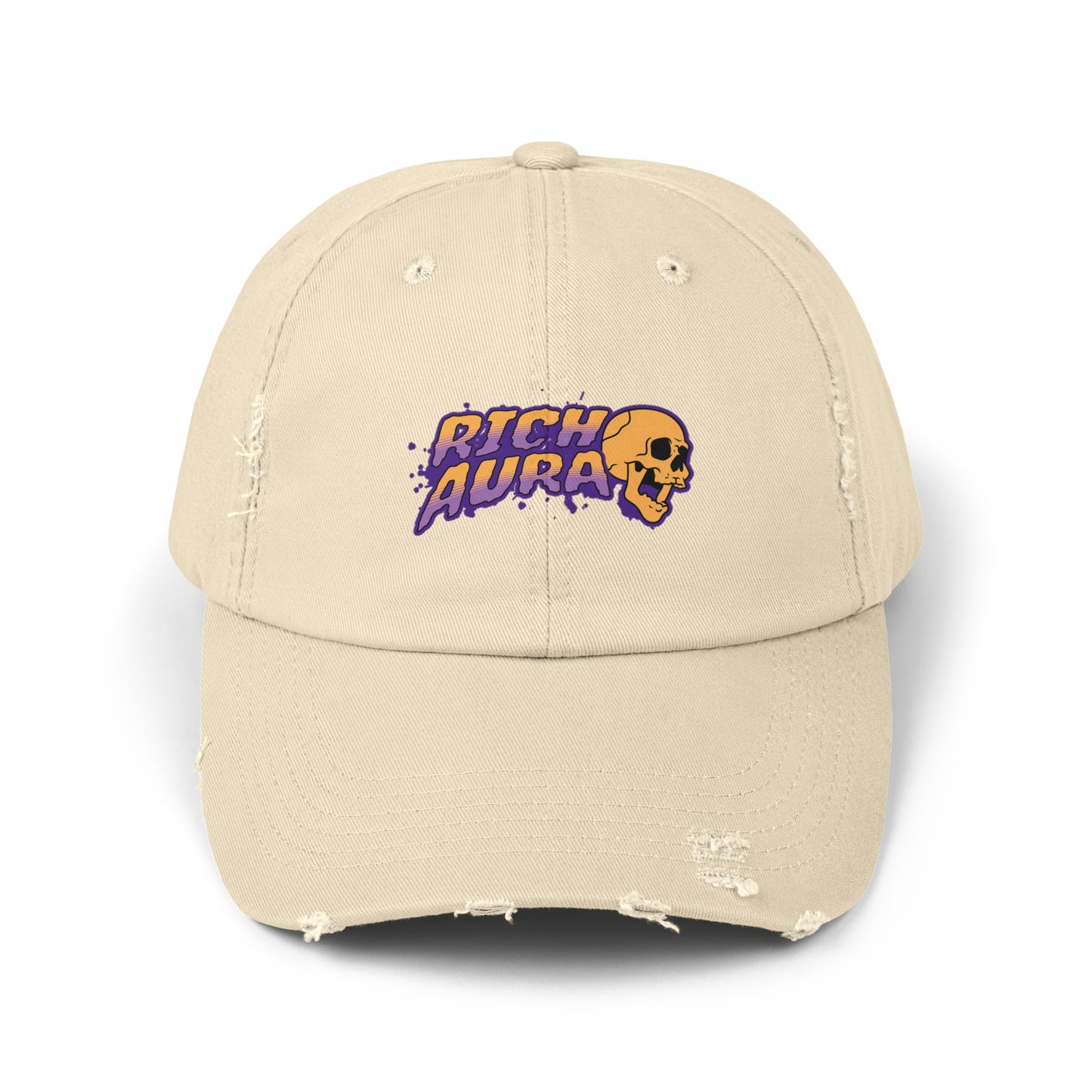 Rich Aura Skull Distressed Cap
