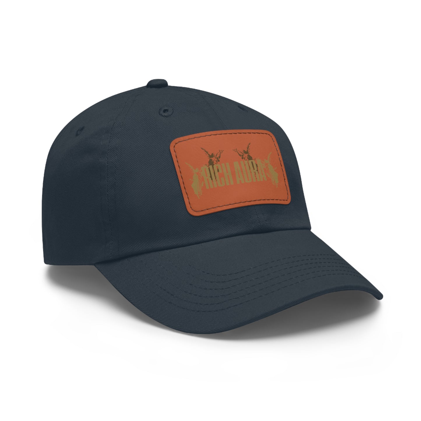 Rich Aura - Light v. Dark Dad Hat with Leather Patch (Rectangle)