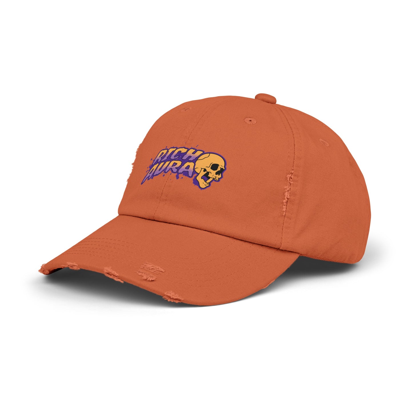 Rich Aura Skull Distressed Cap