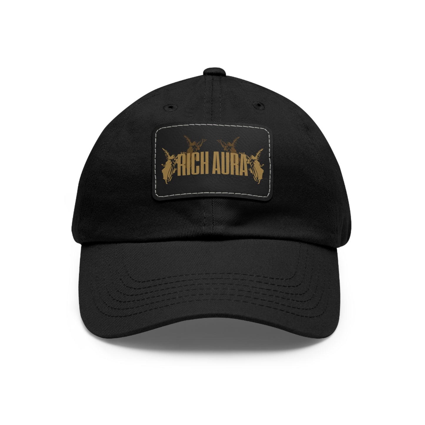 Rich Aura - Light v. Dark Dad Hat with Leather Patch (Rectangle)