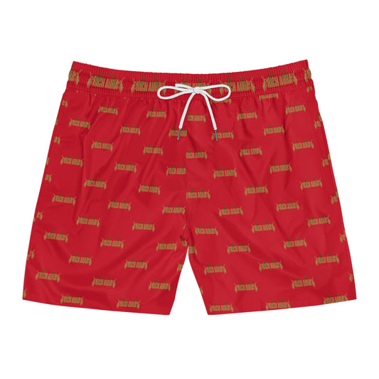 Rich Aura - Light V. Dark Swim Shorts - Rich Red