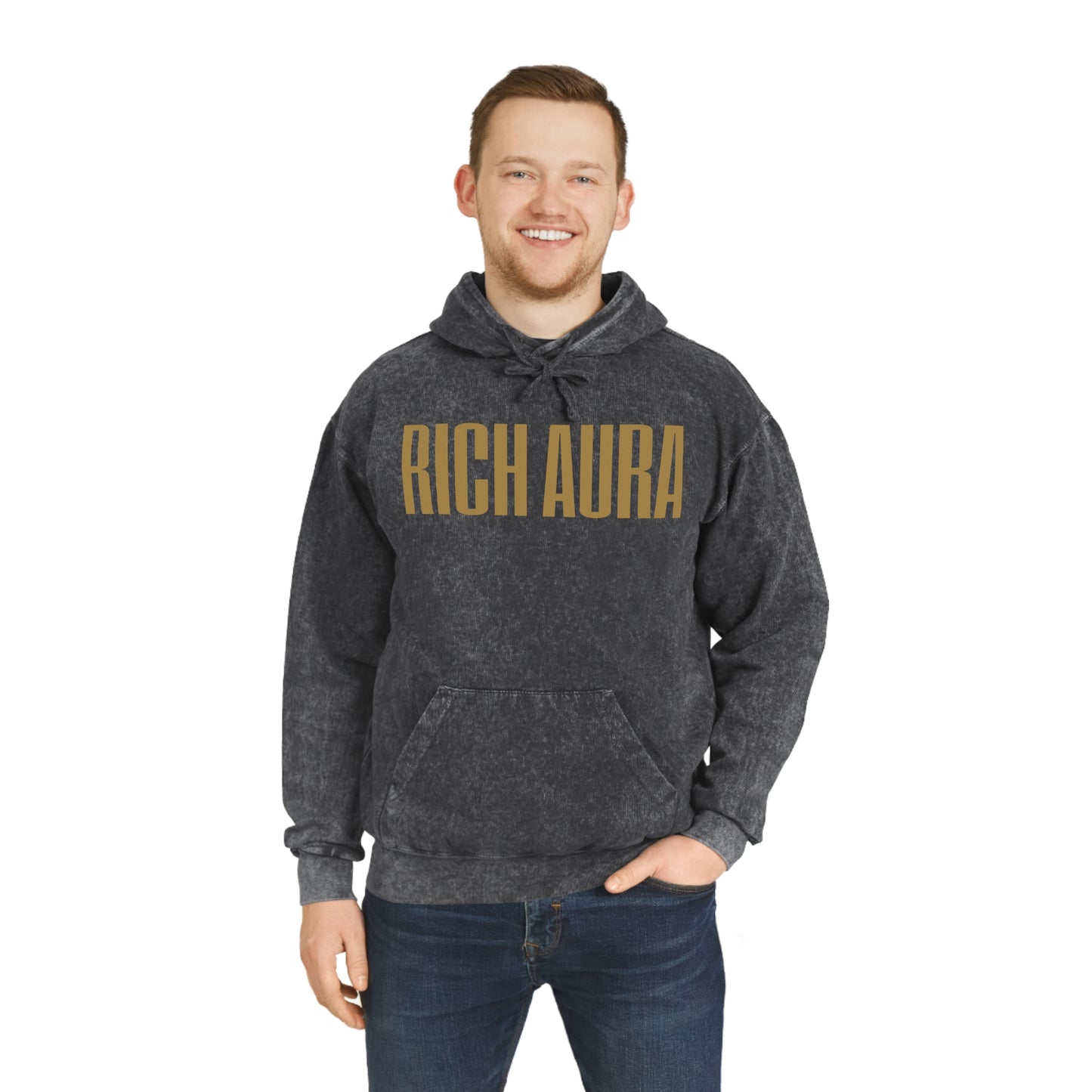 Rich Aura Original Aura - Gold Mineral Wash Hoodie