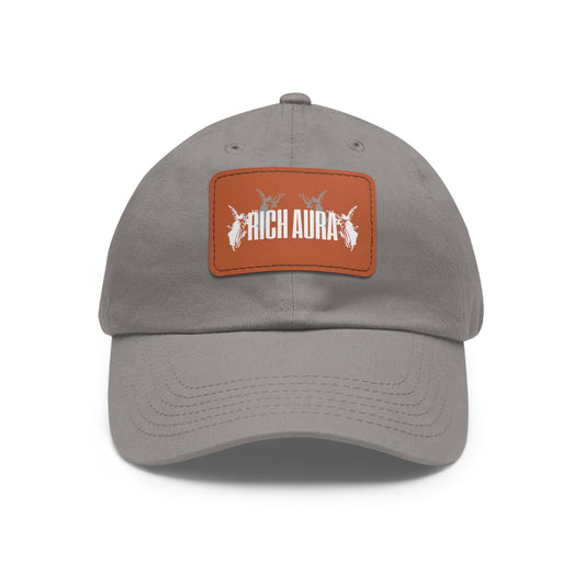 Rich Aura - Light v. Dark Dad Hat w/ Leather Patch (Rectangle)