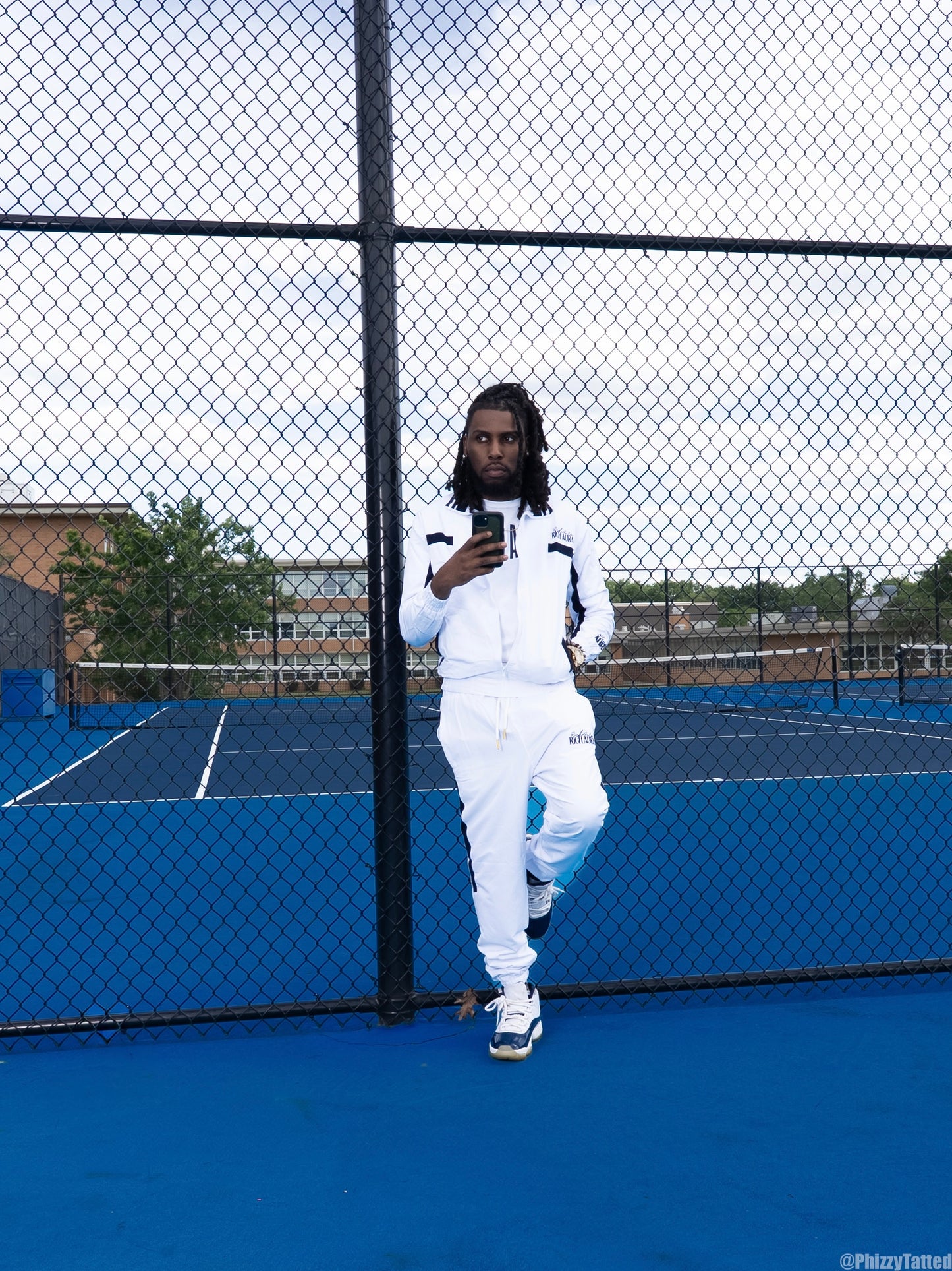 Rich Aura Tennis Club Track Suit – White/Navy