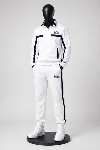 Rich Aura Tennis Club Track Suit – White/Navy